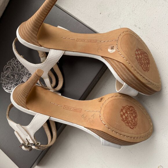 Vince Camuto White High Heel Sandals Size 7.5 - Picture 4 of 10